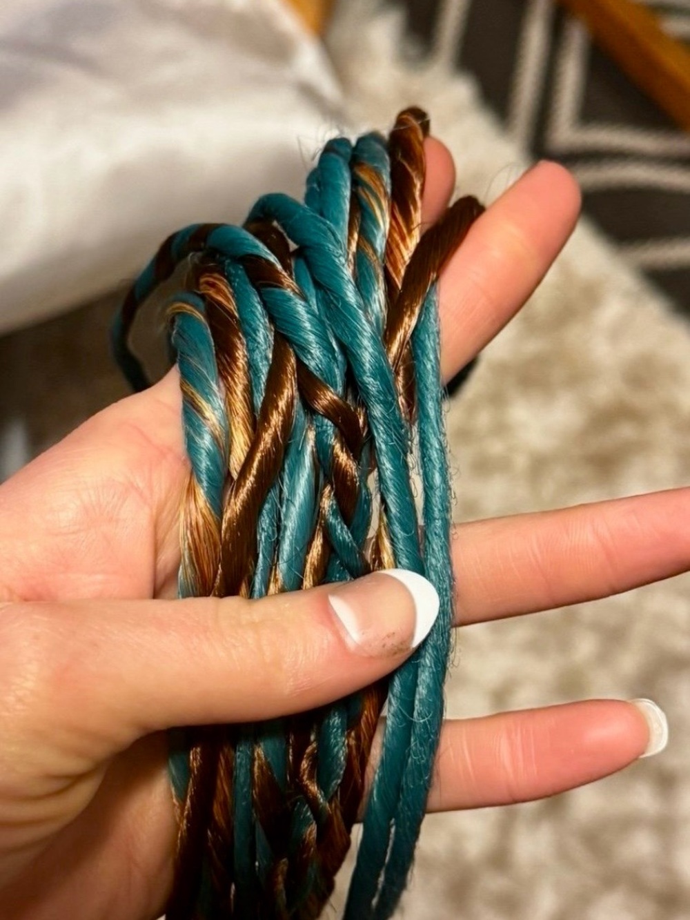 Teal and Brown Twist & Sealed Hair Extensions